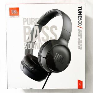 🖤JBL Tune 500 Black Headphones , Wired on-ear headphones